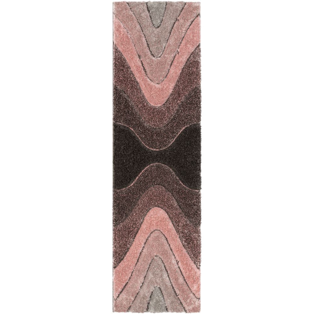 Luz Modern Geometric Blush 3D Textured Thick & Soft Shag Rug