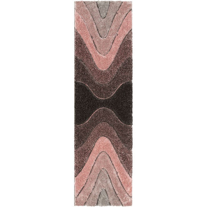 Luz Modern Geometric Blush 3D Textured Thick & Soft Shag Rug