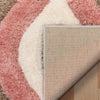 Malibu Modern Ogee Pattern Geometric Shag Brown Blush 3D Textured Thick & Soft Shag Rug