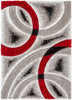 Oahu Red Modern Geometric 3D Textured Shag Rug