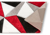 Venice Red Modern Geometric 3D Textured Shag Rug