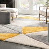 Venice Yellow Modern Geometric 3D Textured Shag Rug By Chill Rugs