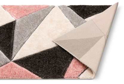 Venice Blush Modern Geometric 3D Textured Shag Rug