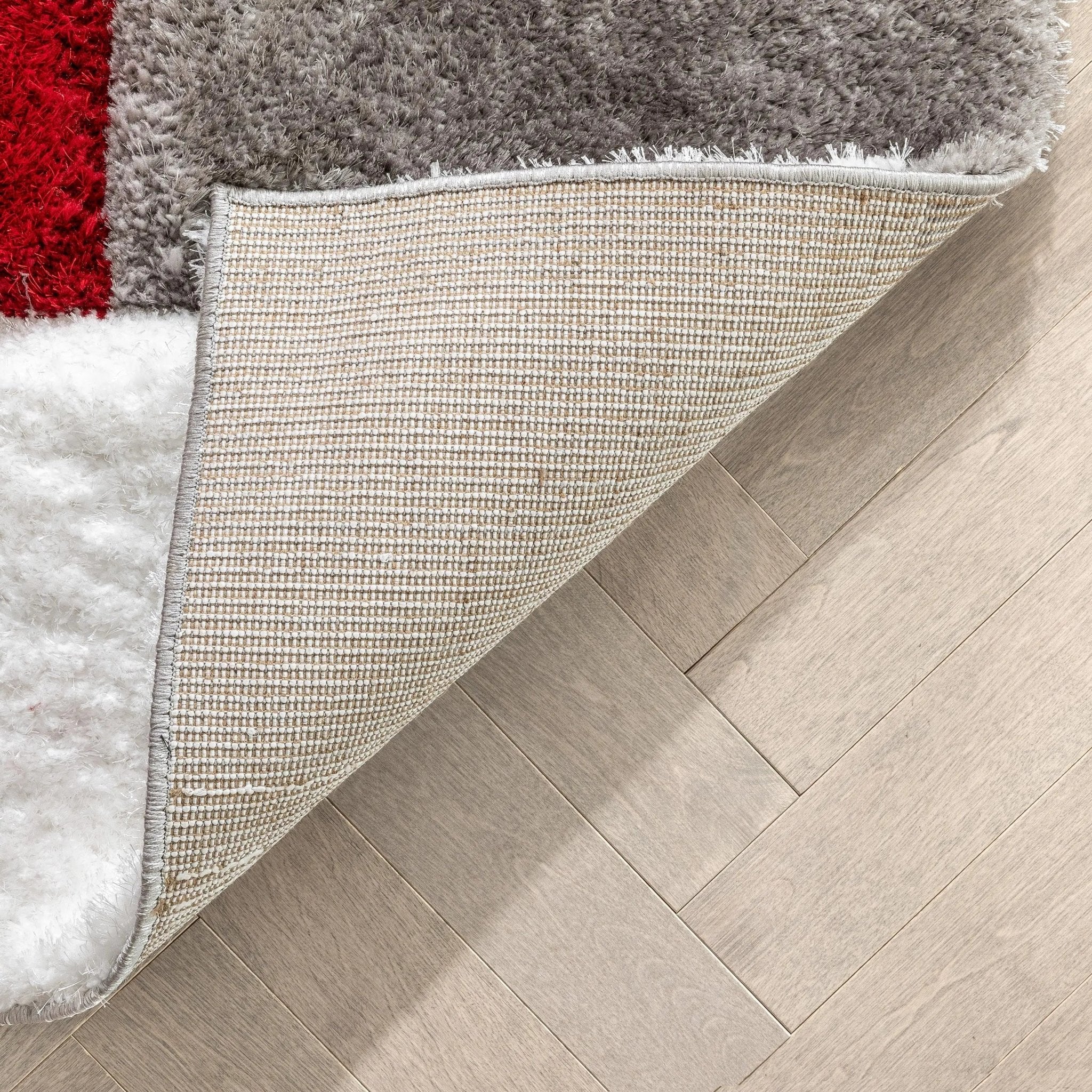 Escondido Red Modern Geometric 3D Textured Shag Rug Well Woven