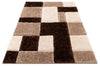 Escondido Brown Modern Geometric 3D Textured Shag Rug