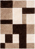 Escondido Brown Modern Geometric 3D Textured Shag Rug