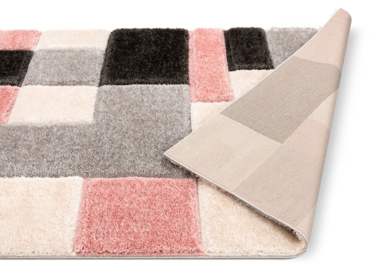 Escondido Blush Modern Geometric 3D Textured Shag Rug