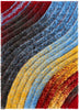 Mojave Red Multi-Color Rainbow Modern 3D Textured Shag Rug