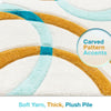 Bevel Blue Modern Geometric 3D Textured Shag Rug