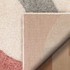 Bevel Modern Geometric Arcs & Shapes Shag Blush Grey 3D Textured Thick & Soft Shag Rug