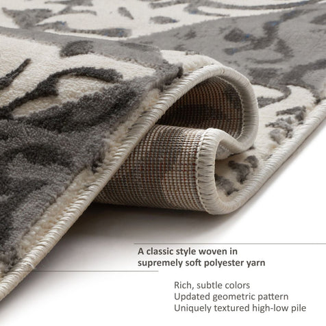 Devotion Grey Modern Geometric Rug