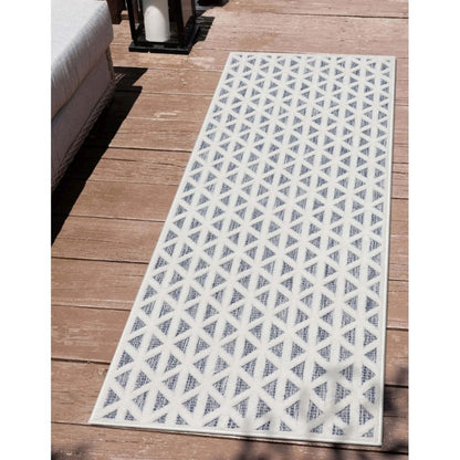 Ciel Modern Geometric Indoor/Outdoor Blue High-Low Rug