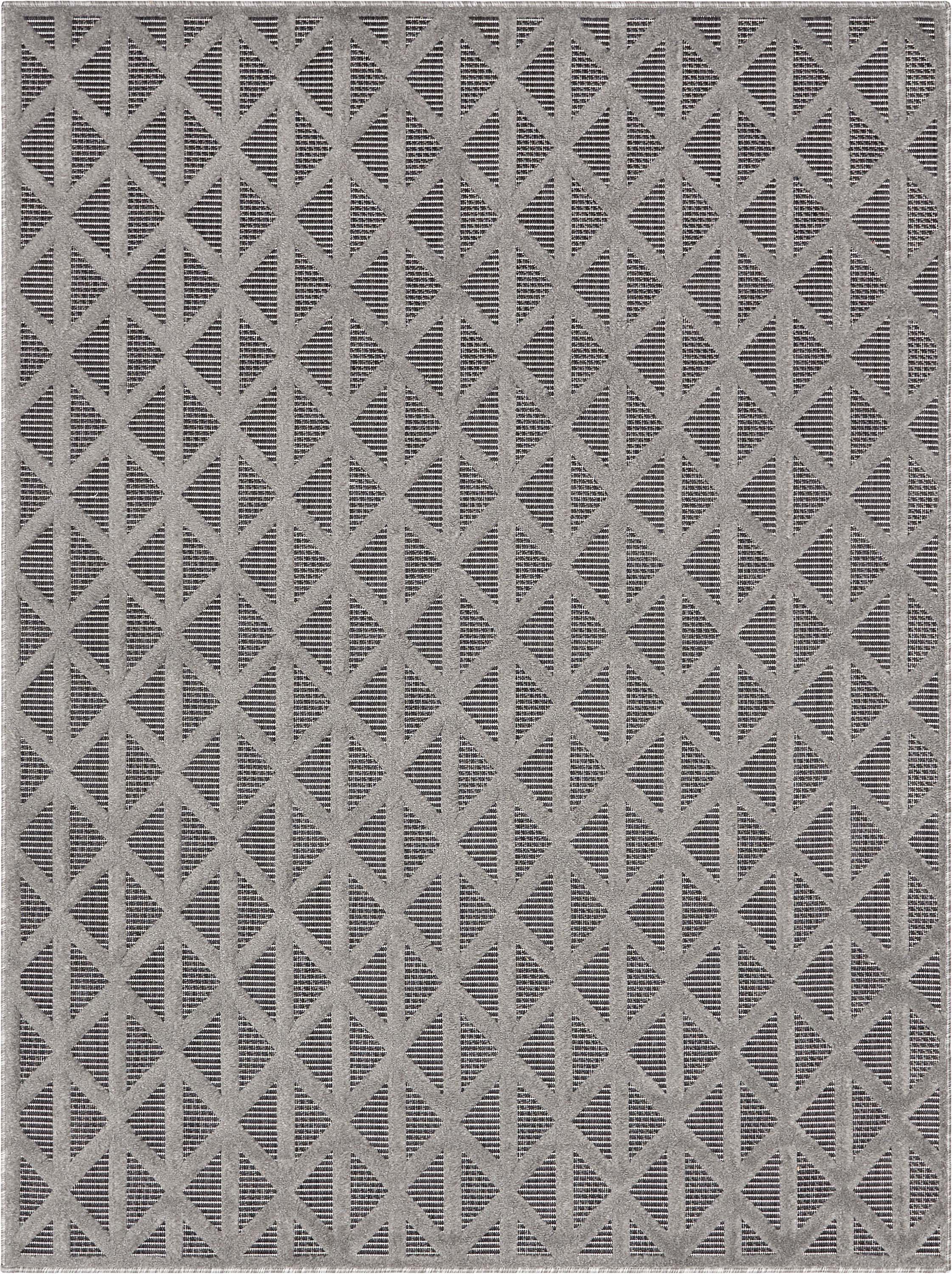 Ciel Modern Geometric Indoor/Outdoor Grey High-Low Rug