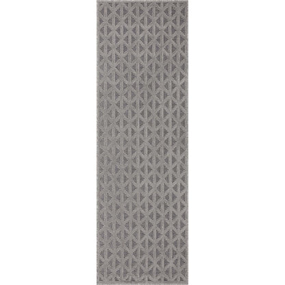 Ciel Modern Geometric Indoor/Outdoor Grey High-Low Rug