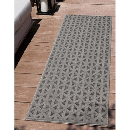 Ciel Modern Geometric Indoor/Outdoor Grey High-Low Rug