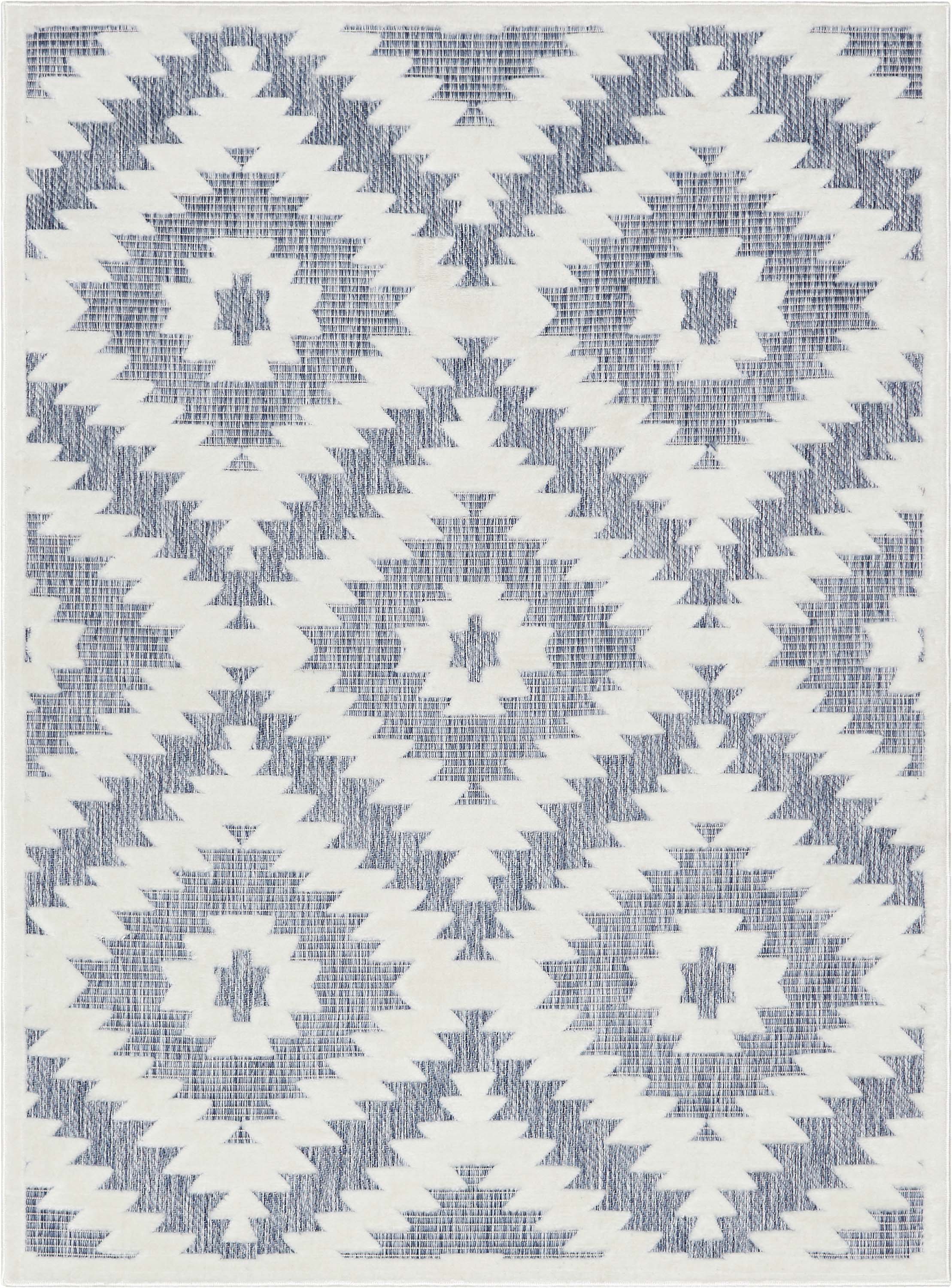 Keiko Tribal Moroccan Indoor/Outdoor Blue High-Low Rug