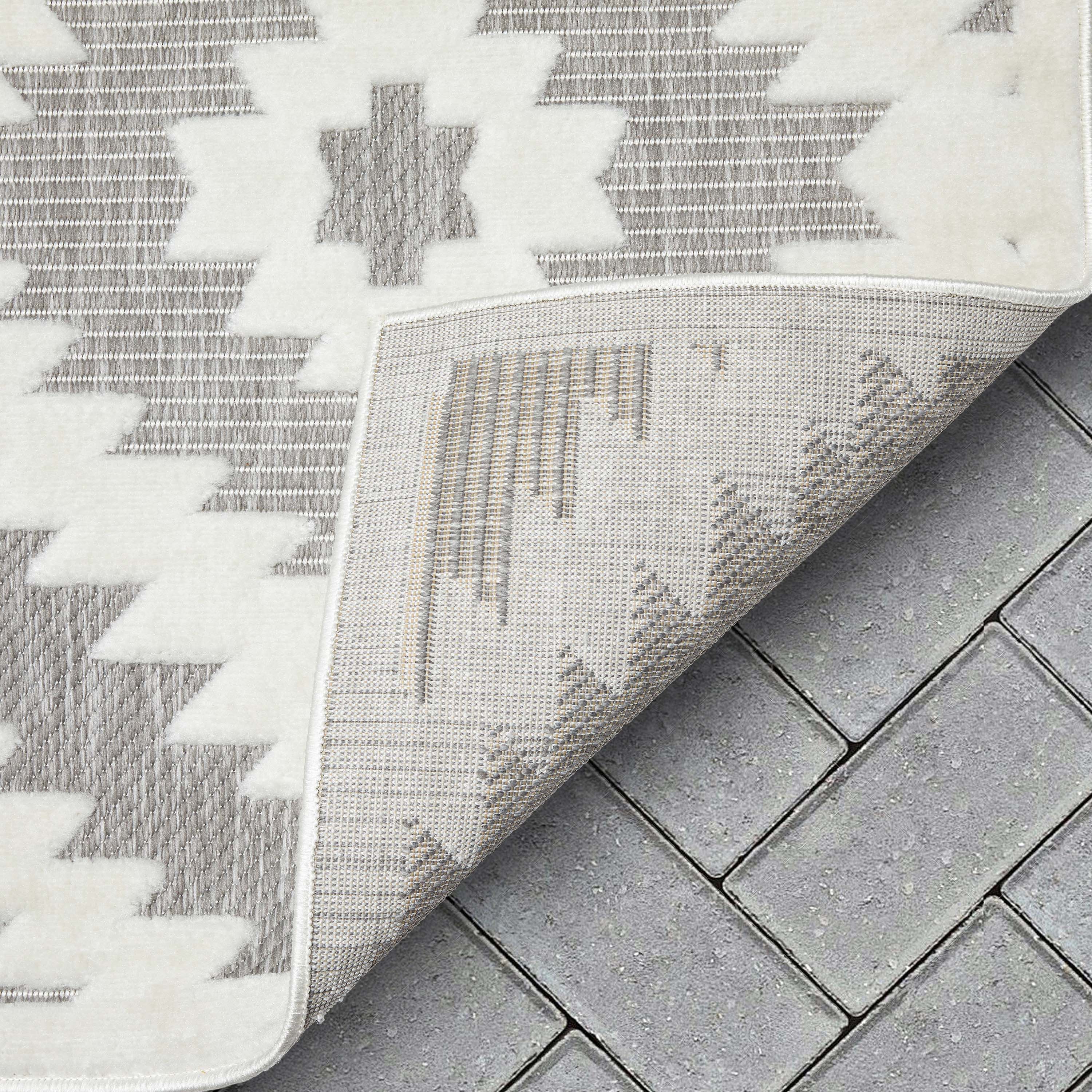 Keiko Tribal Moroccan Indoor/Outdoor Grey High-Low Rug