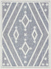 Mali Tribal Diamond Pattern Indoor/Outdoor Blue High-Low Rug