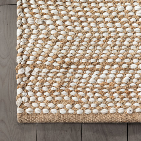 Willow Jute Chevron Natural Hand-Woven Chunky-Textured Rug