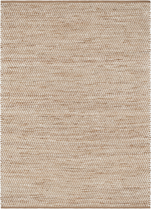 Willow Natural-Fiber Chevron Natural Hand-Woven Chunky-Textured Rug
