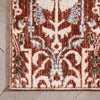 Ahote Vintage Floral Damask Pattern Rust Textured Rug