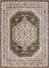 Namib Vintage Medallion Oriental Brown Textured Rug