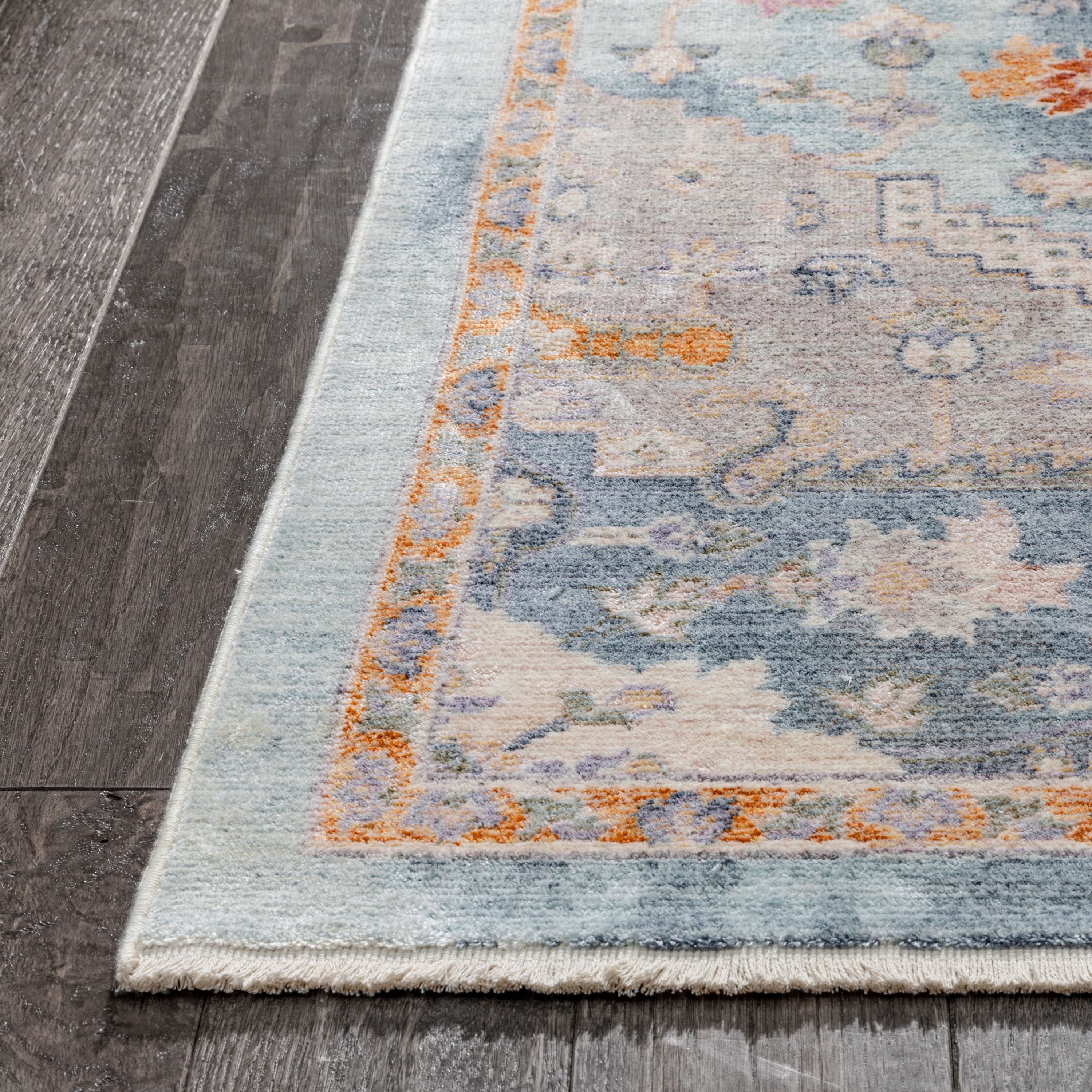 Grote Global Vintage Medallion Blue Rug By Chill Rugs