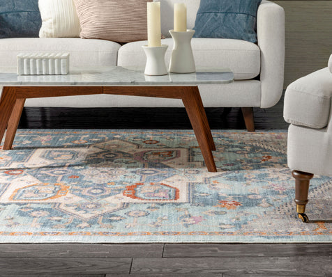 Grote Global Vintage Medallion Blue Rug By Chill Rugs