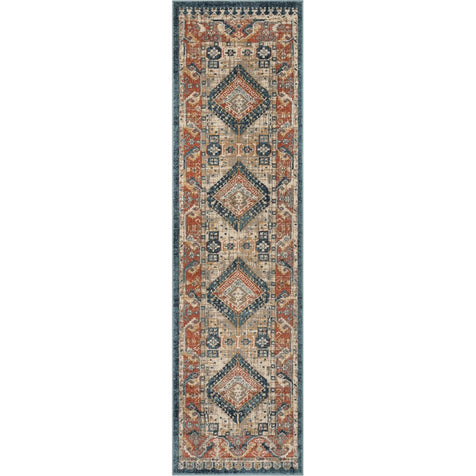 Kata Vintage Medallion Blue Rust Rug