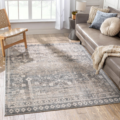 Terni Vintage Tribal Medallion Light Blue Rug