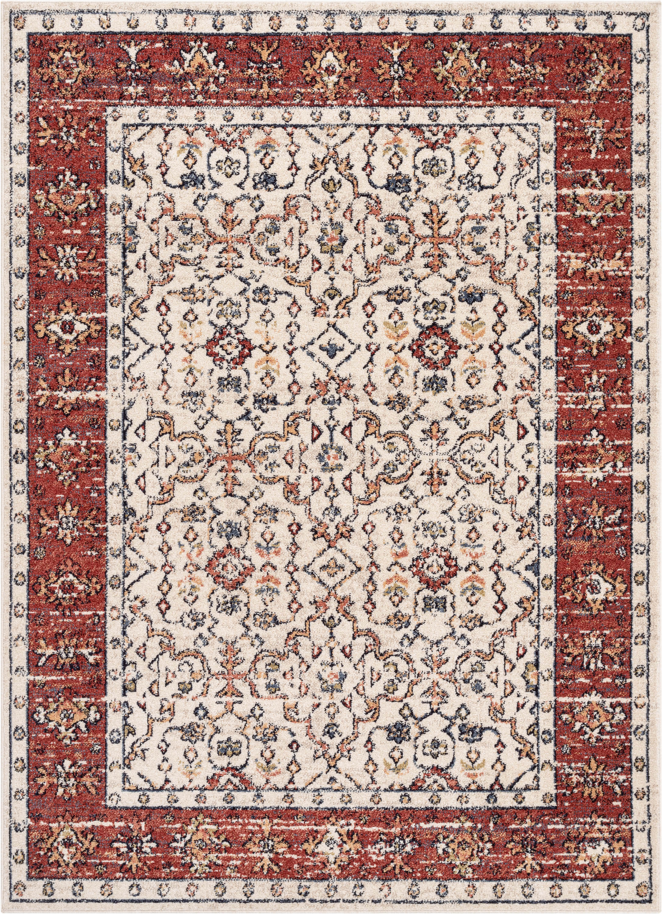 Savona Persian Floral Medallion Red Rug