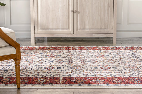 Savona Persian Floral Medallion Red Rug