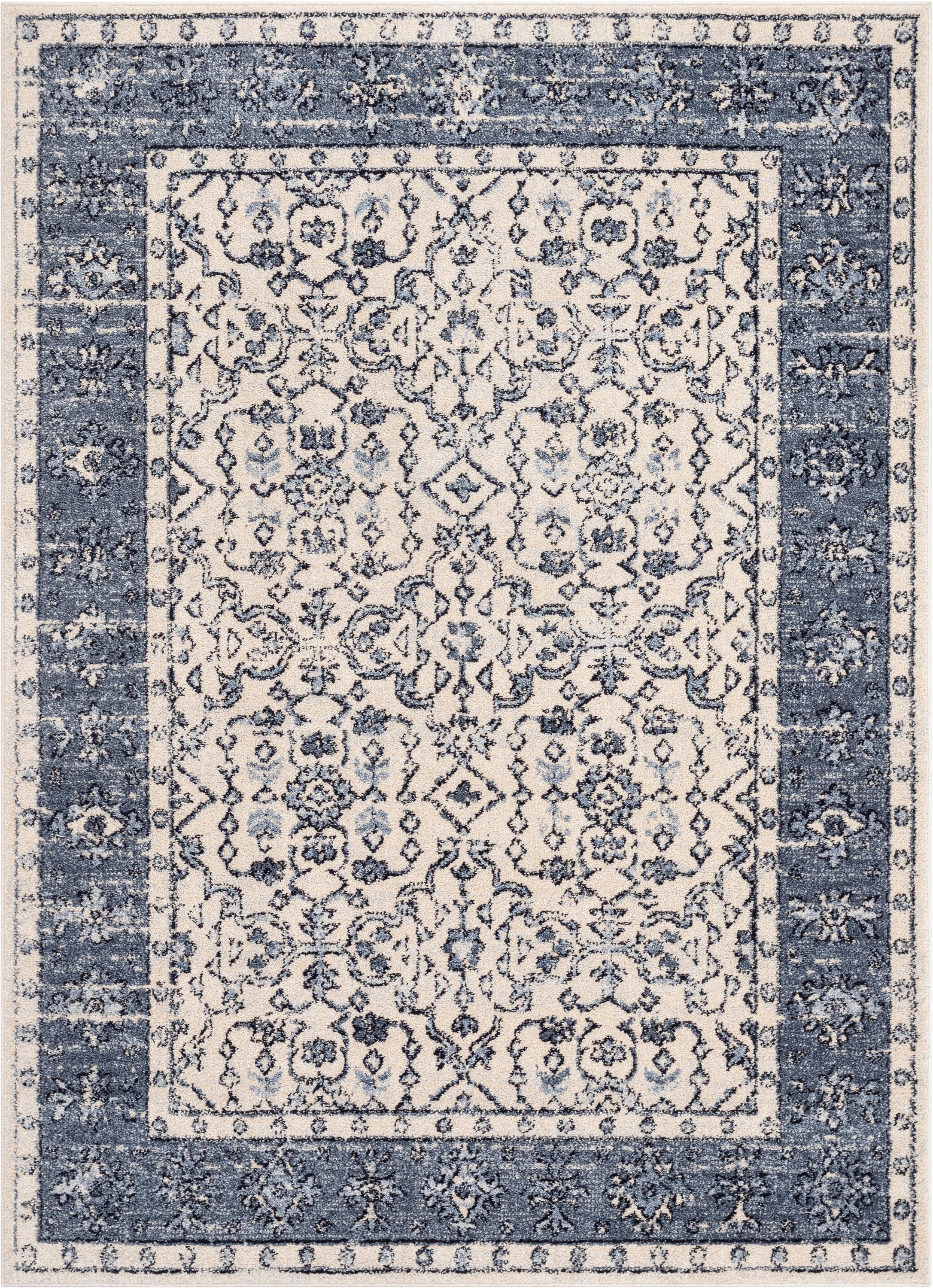 Savona Persian Floral Medallion Blue 5'3" x 7'3" Rug