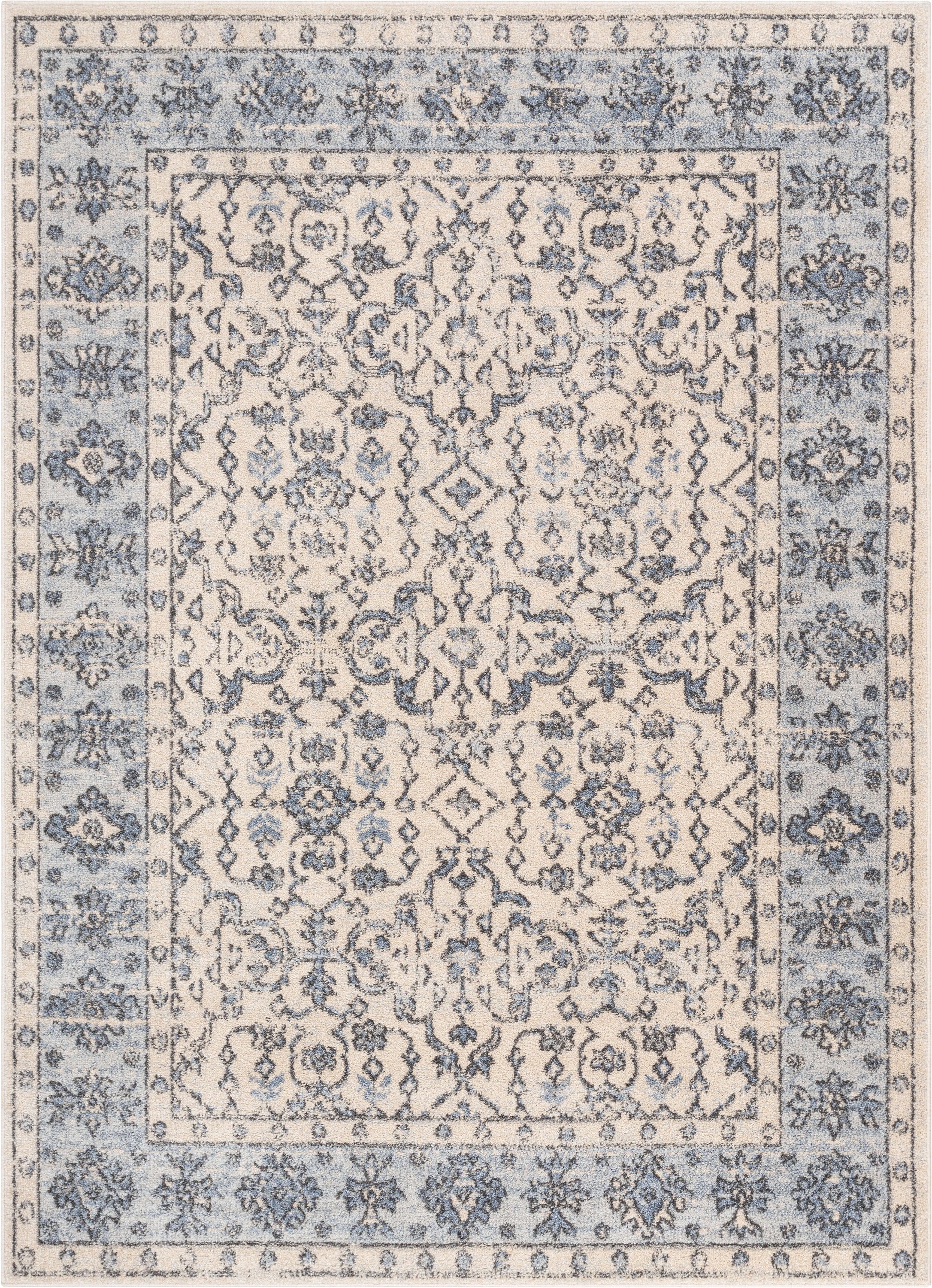 Savona Persian Floral Medallion Light Blue 5'3" x 7'3" Rug