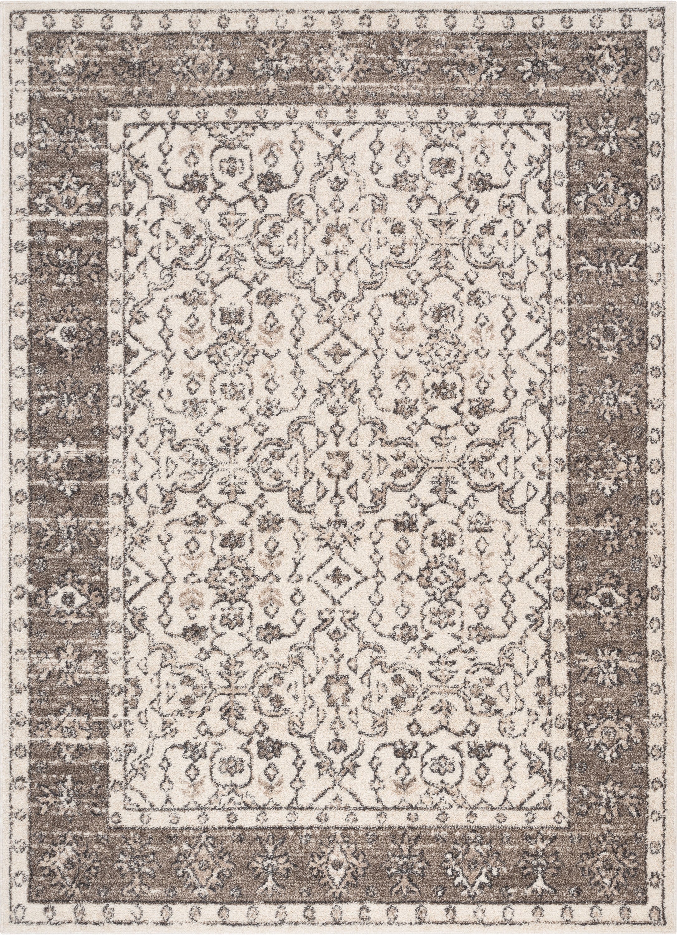 Savona Persian Floral Medallion Brown Rug