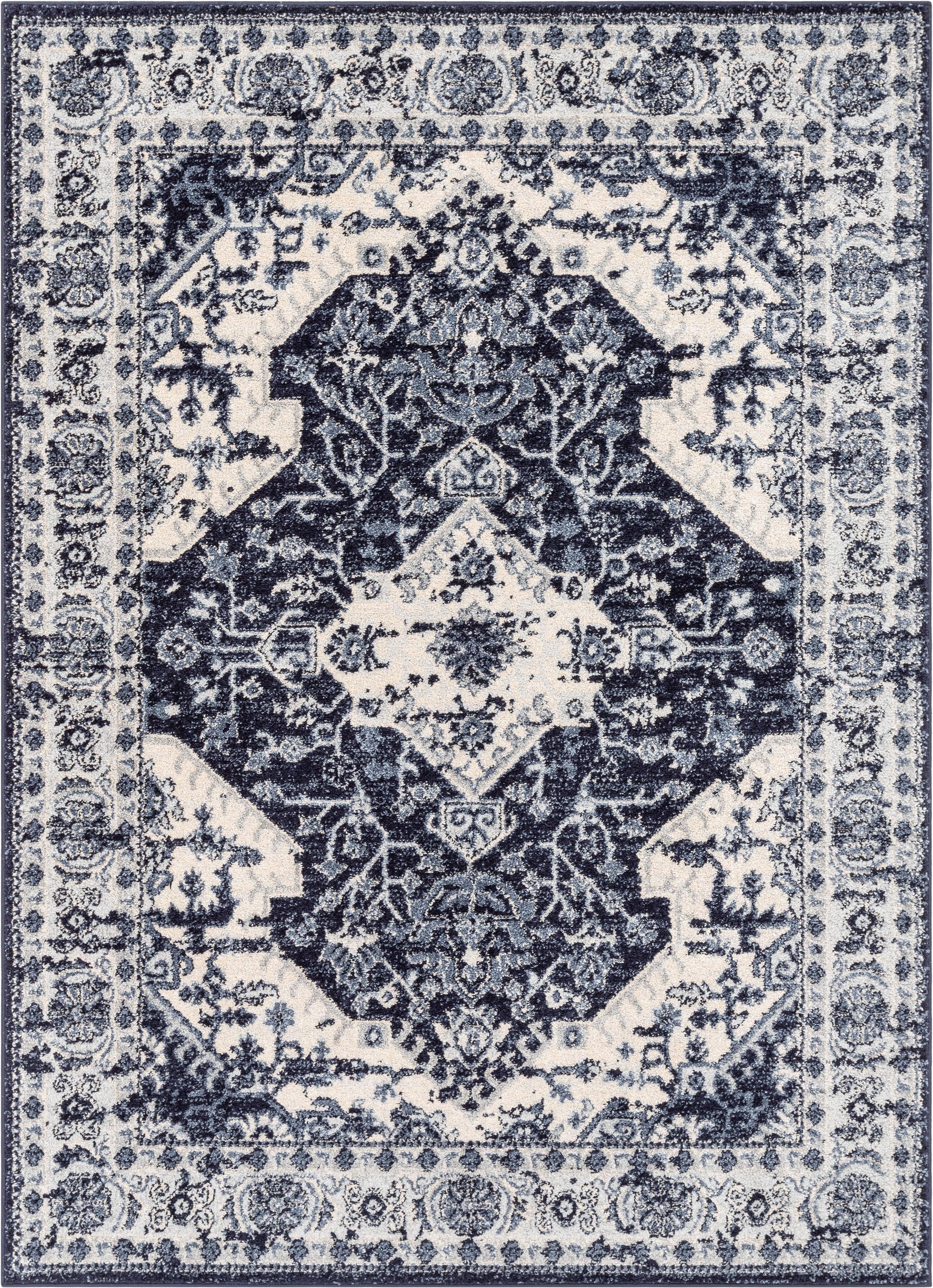 Monza Vintage Medallion Oriental Blue 7'10" x 9'10" Rug