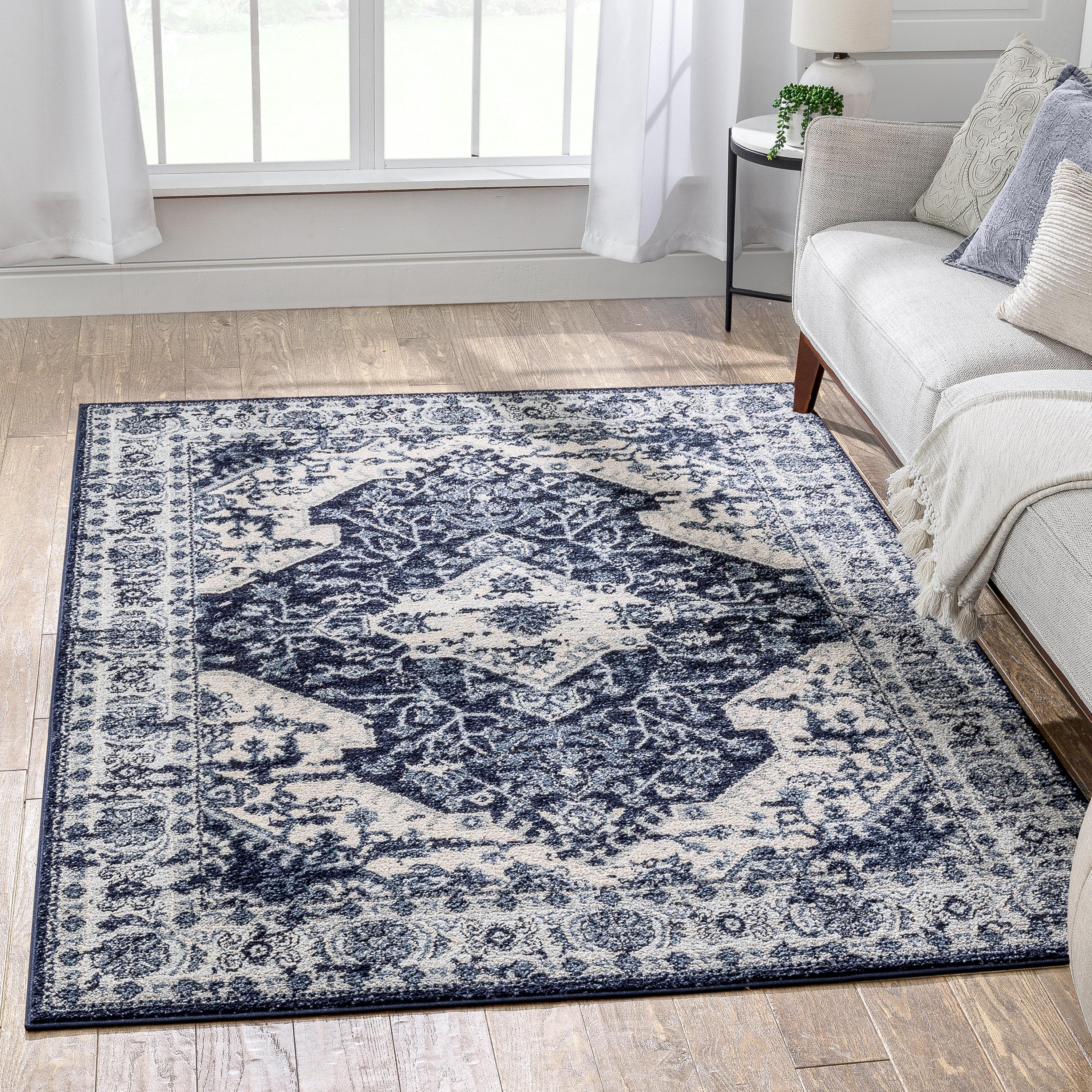 Monza Vintage Medallion Oriental Blue 7'10" x 9'10" Rug