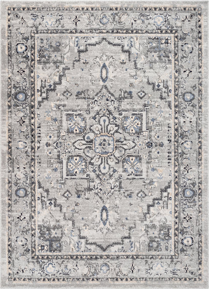 Monza Vintage Medallion Oriental Grey 7'10" x 9'10" Rug