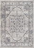 Novara Vintage Oriental Medallion Pattern Grey Blue 7'10" x 9'10" Rug