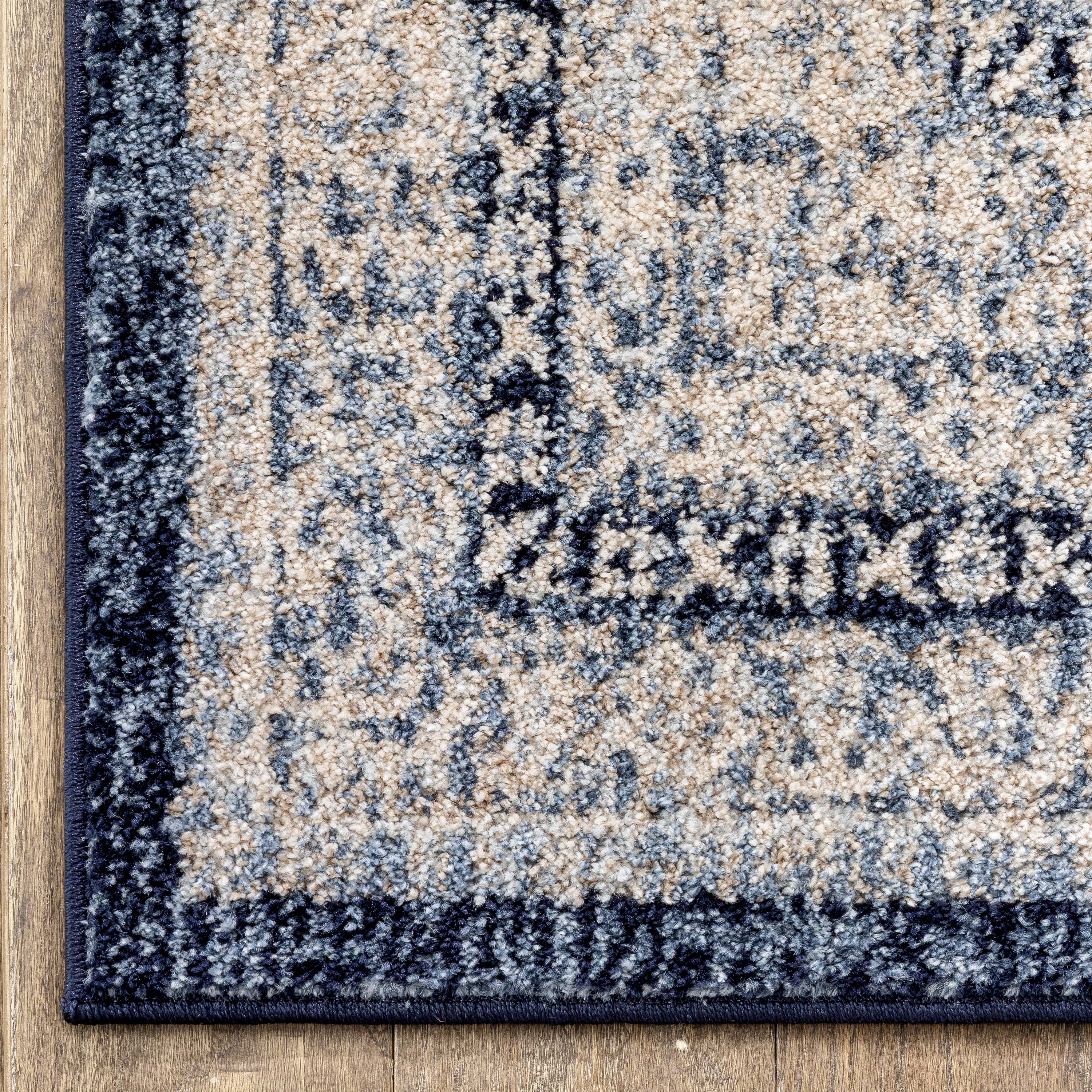 Pesaro Vintage Oriental Medallion Blue Rug