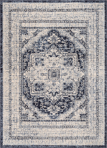 Pesaro Vintage Oriental Medallion Blue Rug