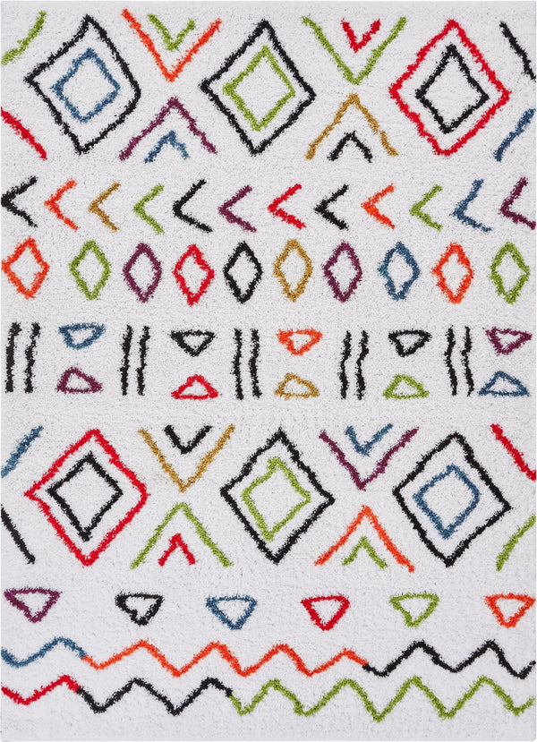 Fes Cream Moroccan Ethnic Shag Rug