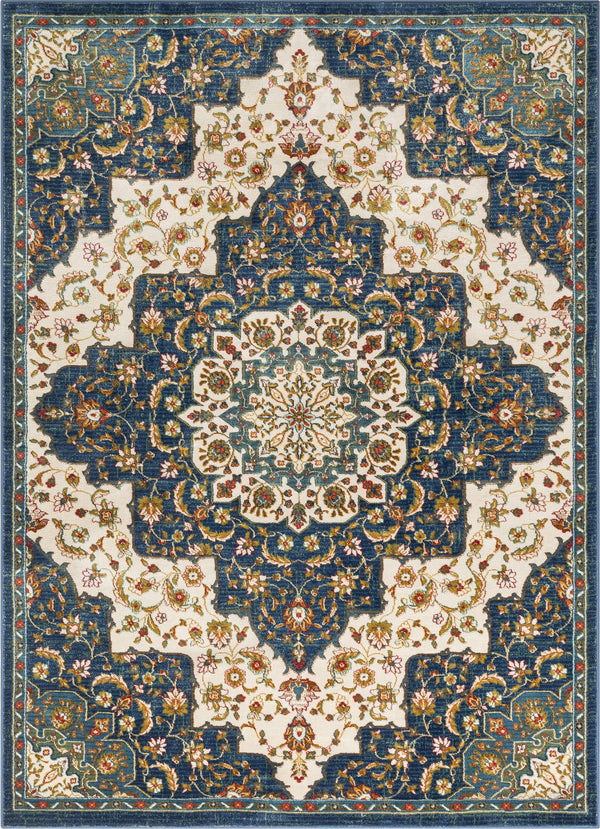 Oracle Blue Traditional Medallion Authentic Rug
