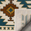 Noble Southwestern Tribal Diamond Pattern Blue Rug