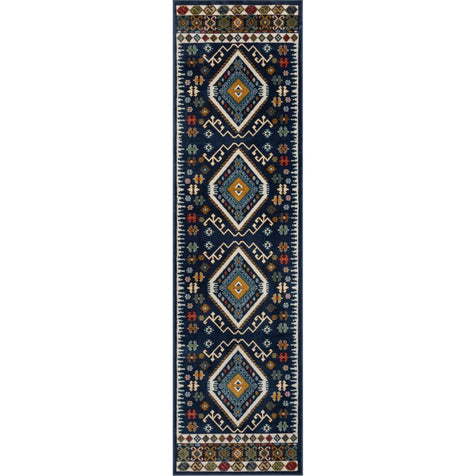 Ravia Southwestern Tribal Aztec Bohemian Blue Rug