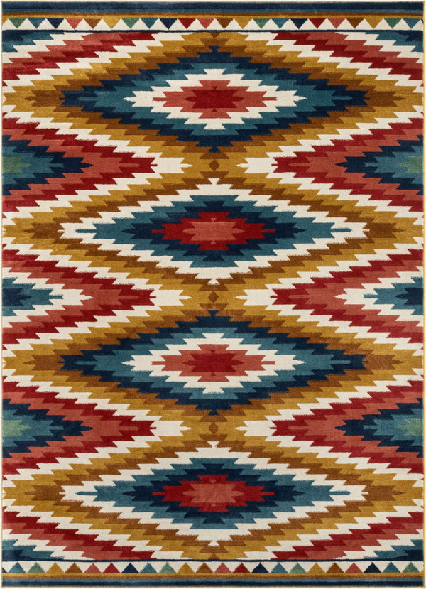 Mia Southwestern Tribal Aztec Bohemian Blue Rug