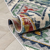 Meridian Southwestern Diamond Pattern Grey Blue Distressed Rug