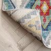 Meridian Southwestern Diamond Pattern Grey Blue Distressed Rug