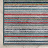 Nampa Tribal Stripes Geometric Pattern Green Blue Distressed Rug