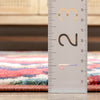 Basalt Moroccan Geometric Waves Blue Red Distressed Rug